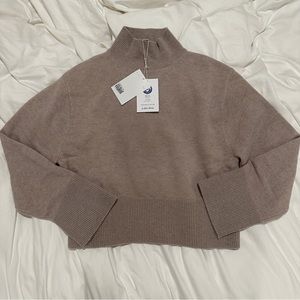 & Other Stories Mock Neck Knit Sweater in Mole